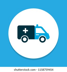 Ambulance icon colored symbol. Premium quality isolated first-aid  element in trendy style.