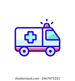 Ambulance icon with colorful design 