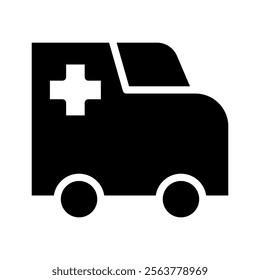 Ambulance icon with cross. Concept of emergency, medical care, and healthcare.