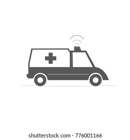 ambulance icon design, flat sign , vector and illustration isolated on white background