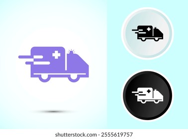 Ambulance icon design illustration. Emergency car, medicine van symbol