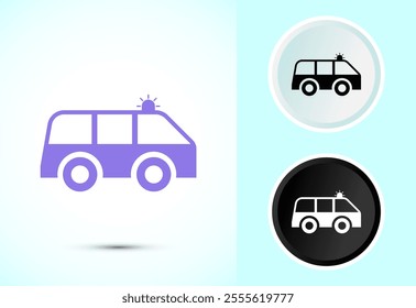 Ambulance icon design illustration. Emergency car, medicine van symbol
