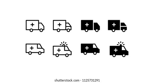 Ambulance Icon Design Vector Symbol Set Emergency Urgent