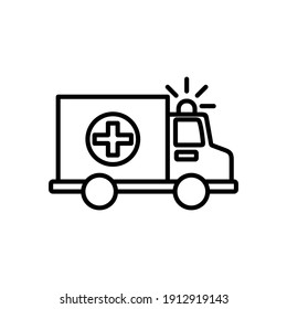 Ambulance Icon design,  Ambulance Vehicle Icon Vector, Ambulance vehicle medical evacuation, Vector illustration.