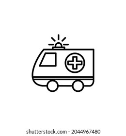 Ambulance Icon design,  Ambulance Vehicle Icon Vector, Ambulance vehicle medical evacuation, Vector illustration.