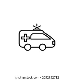 Ambulance Icon design,  Ambulance Vehicle Icon Vector, Ambulance vehicle medical evacuation, Vector illustration.