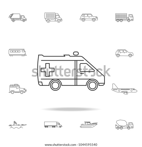 ambulance icon.\
Detailed set of transport outline icons. Premium quality graphic\
design icon. One of the collection icons for websites, web design,\
mobile app on white\
background