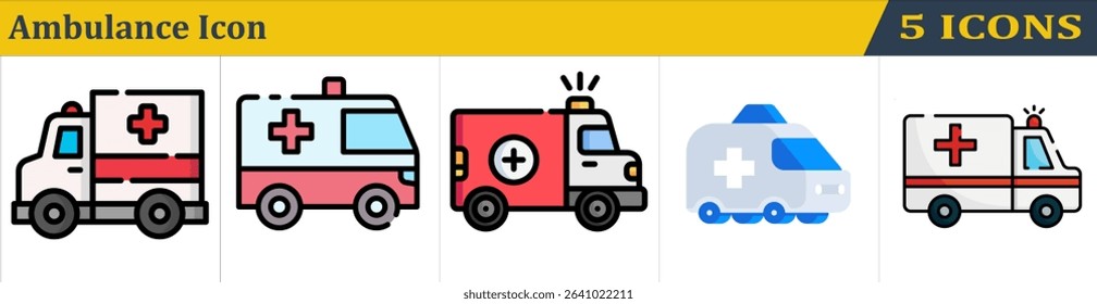 Ambulance icon with different style