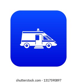 Ambulance icon digital blue for any design isolated on white vector illustration
