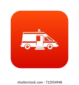 Ambulance icon digital red for any design isolated on white vector illustration