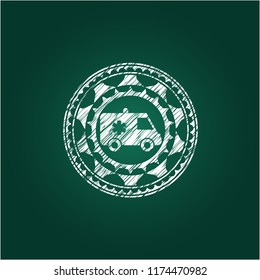 ambulance icon drawn on blackboard