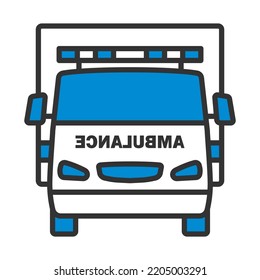 Icono de ambulancia. Contorno de negrita editable con diseño de relleno de color. Ilustración vectorial.
