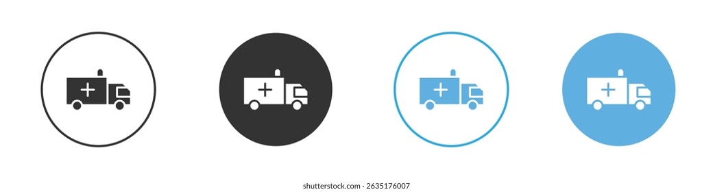 Ambulance icon Editable flat style, illustration icons