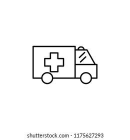 ambulance icon. Element of medicine icon for mobile concept and web apps. Thin line ambulance icon can be used for web and mobile on white background