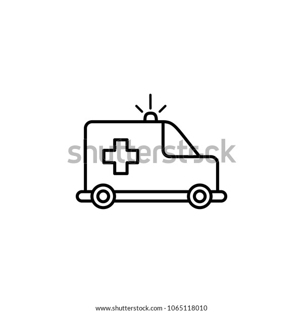 ambulance icon. Element\
of medicine for mobile concept and web apps. Thin line  icon for\
website design and development, app development. Premium icon on\
white background