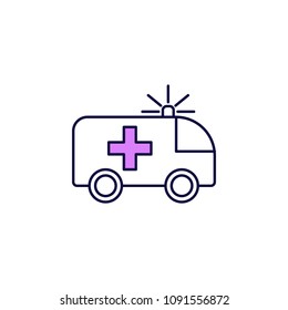 ambulance icon. Element of simple colored web icon for mobile concept and web apps. Isolated ambulance icon can be used for web and mobile. Premium icon on white background