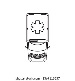 Ambulance icon. Element of Transport view from above for mobile concept and web apps icon. Outline, thin line icon for website design and development, app development