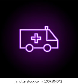 ambulance icon. Elements of web in neon style icons. Simple icon for websites, web design, mobile app, info graphics
