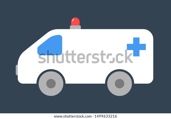 Ambulance icon. Emergency car, medical\
transportation. Isolated flat vector\
illustration
