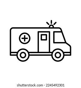 Ambulance icon. Emergency car, medicine van. Pictogram isolated on a white background. Vector illustration