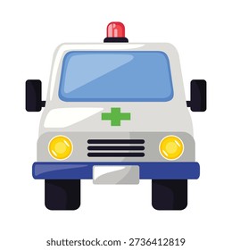 Ambulance icon, ambulance emergency car vector illustration, ambulance clip art, front view of a white ambulance emergency vehicle icon
