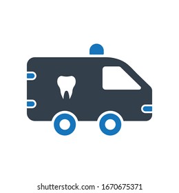 Ambulance icon. Emergency  dentist icon