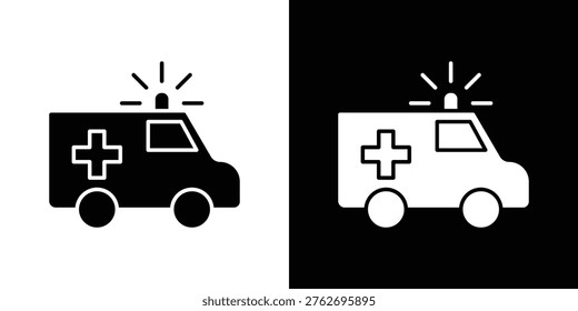 Ambulance icon. filled flat sign for mobile concept and web
