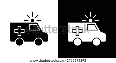 Ambulance icon. filled flat sign for mobile concept and web