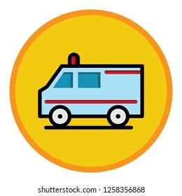 ambulance icon flat