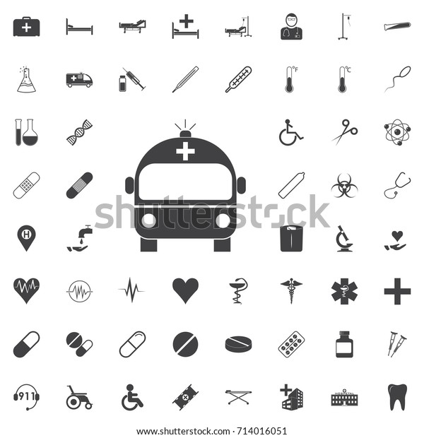 ambulance icon\
flat. black icon on the white background medicine, medical set Flat\
sign symbol vector\
illustration.