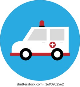 Ambulance icon flat design illustration