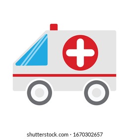 Ambulance Icon Flat Design Illustrator Vector