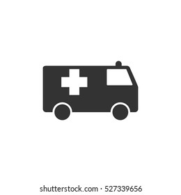 Ambulance icon flat. Illustration isolated vector sign symbol