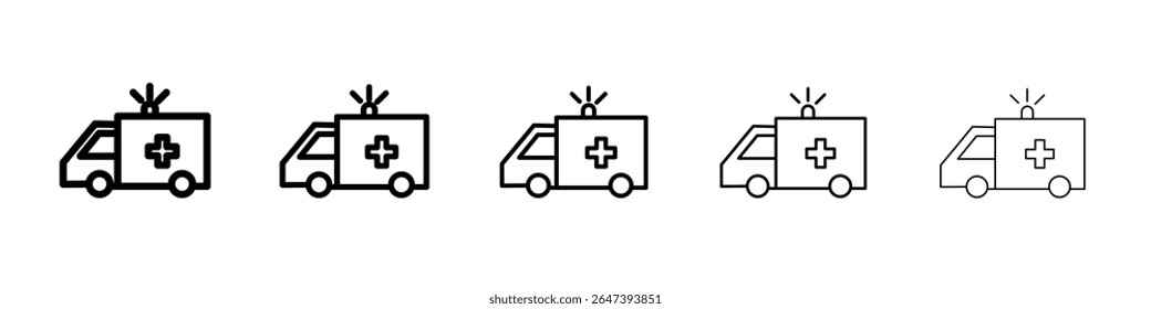 Ambulance icon flat illustration set logo