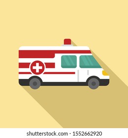 Ambulance icon. Flat illustration of ambulance vector icon for web design