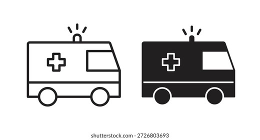 Icono de ambulancia icono plano simple. Versión Liner - Vector de stock.