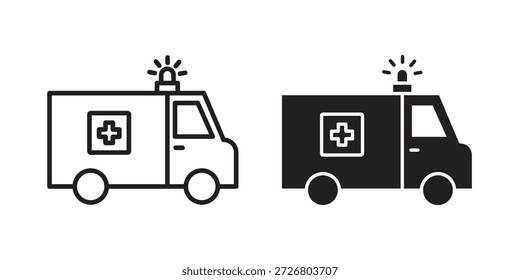 Icono de ambulancia icono plano simple. Versión Liner - Vector de stock.