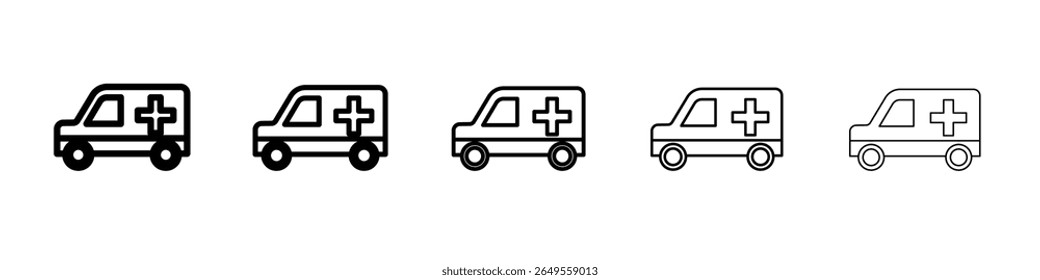 Icono de ambulancia logotipo de contorno simple plano