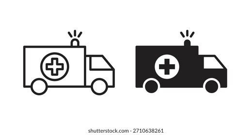 Icono de ambulancia. Colección de estilo plano y de carrera. símbolo simple