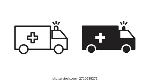 Icono de ambulancia. Colección de estilo plano y de carrera. símbolo simple