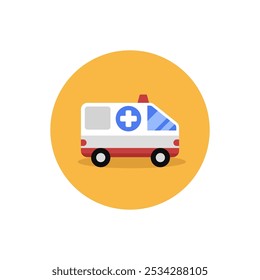 Ambulance icon with flat style 