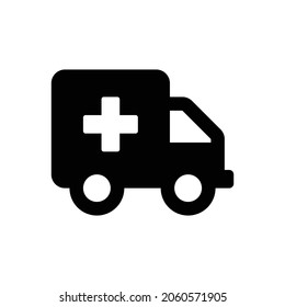 ambulance Icon. Flat style design isolated on white background. Vector illustration