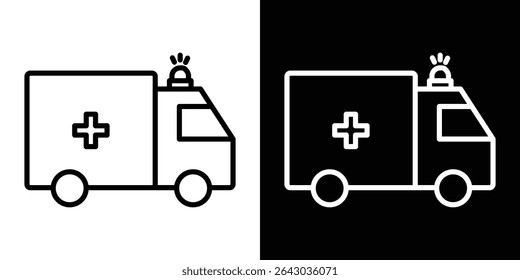 Ambulance icon Flat style logo vector. perfect for UI designs