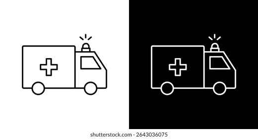 Ambulance icon Flat style logo vector. perfect for UI designs