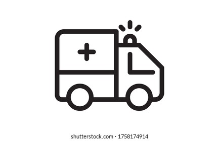 Ambulance icon flat style vector vector illustration.