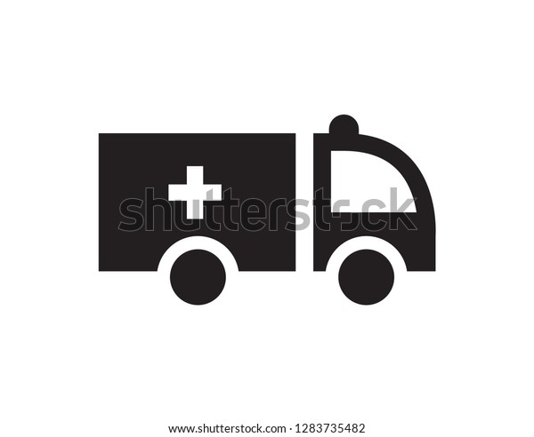 Ambulance Icon In Flat Style Vector\
Icon For Apps And Websites. Black Icon Vector\
Illustration.