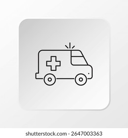 Ambulance Icon, Flat Vector Symbol for Medical Technology