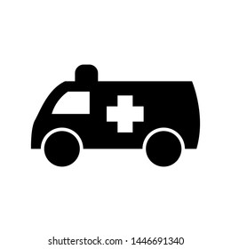 Ambulance icon glyph ,science doctor profesional , vector 

tempate design logo isolated emblem illustration , outline 

solid background white