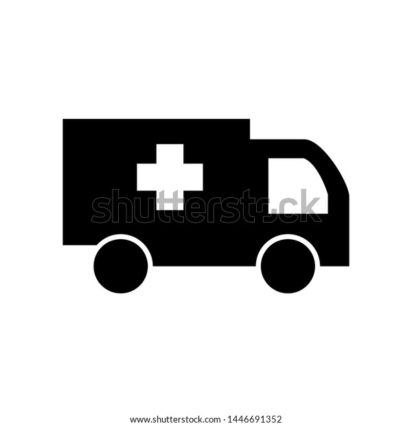 Ambulance icon glyph ,science doctor profesional ,\
vector \
\
tempate design logo isolated emblem illustration ,\
outline \
\
solid background\
white