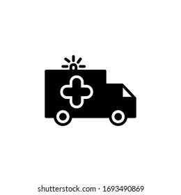 Ambulance icon with glyph style vector for your web design, logo, UI. illustration